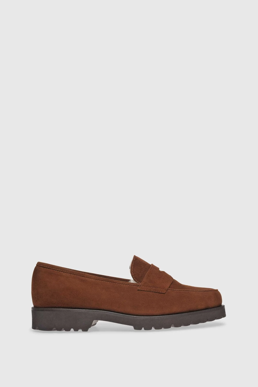 Unützer Women's Loafer 1471 in Braun with Shearling and Camoscio Cognac Detail
