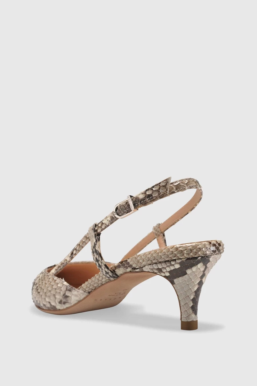 Unützer Women's Beige Slingback 9317 Pitone Roccia Lucido Heels