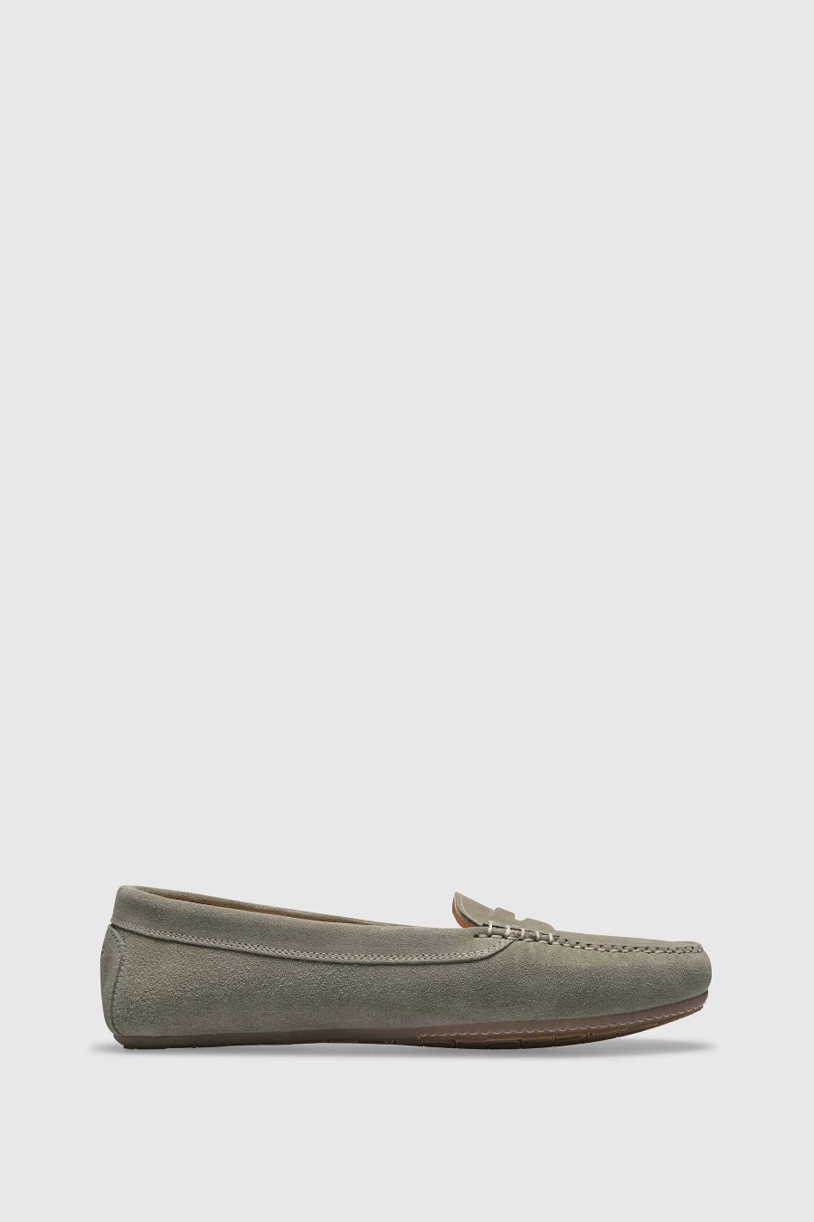 Unützer Women's Velour Loafer U150 in Grün – Comfortable Sage Green Slip-On Shoes
