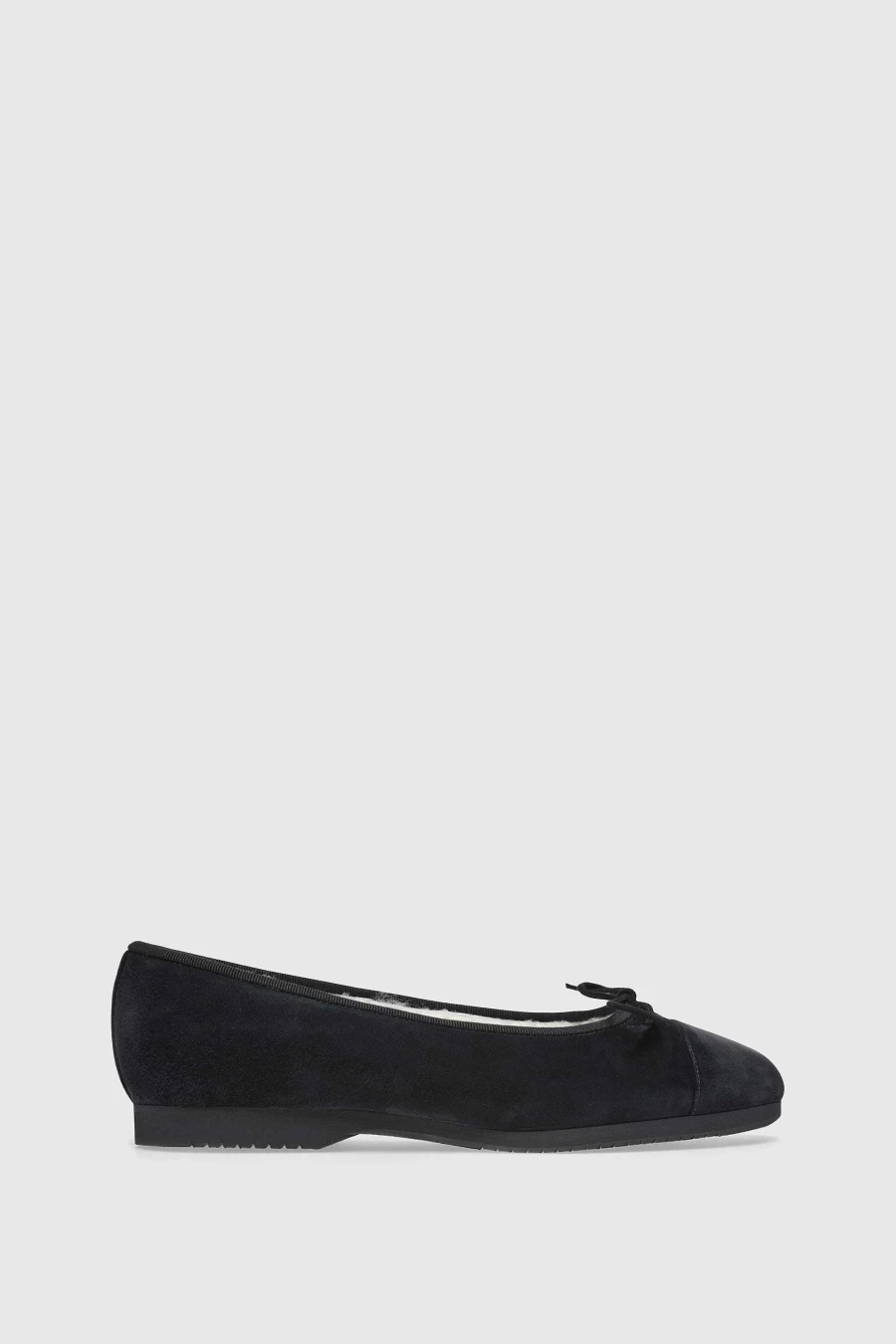 Unützer Women's Rot Ballerina 6114 Shearling Lined Suede Loafers Plum Color
