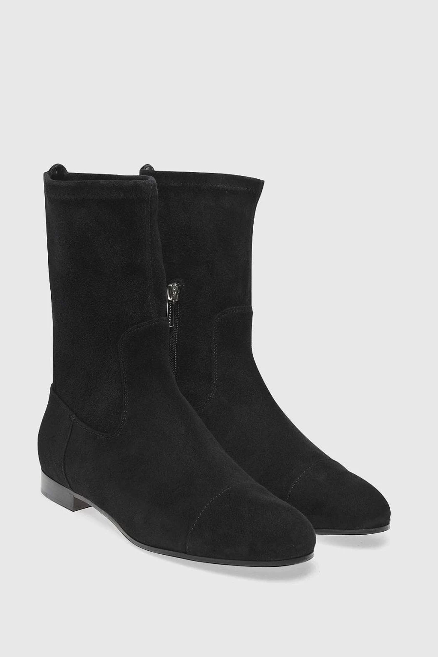 Unützer Women's Schwarz Suede Ankle Boots Stiefelette 7336