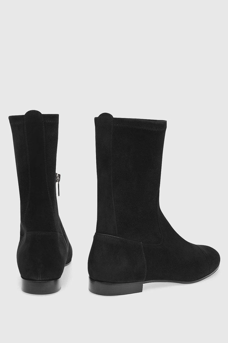 Unützer Women's Schwarz Suede Ankle Boots Stiefelette 7336