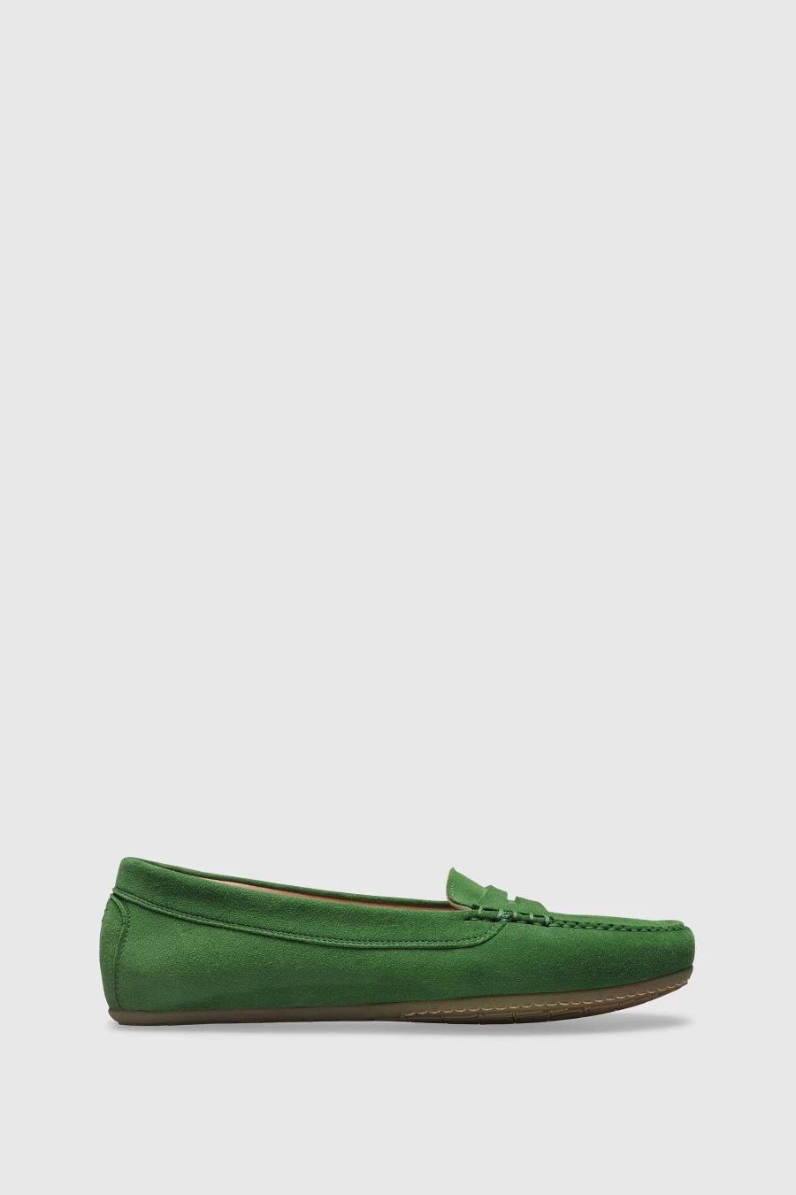 Unützer Women's Loafer U150 in Green Camoscio – Comfortable Grün Slip-On Shoes