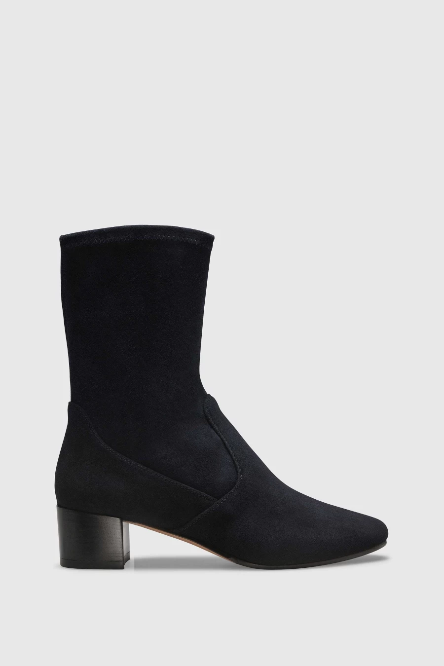 Unützer Women's Navy Blue Suede Ankle Boots 7612 Stretch