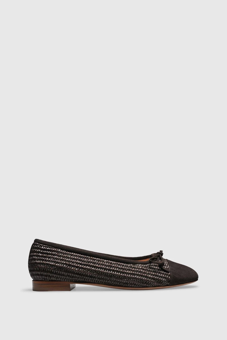 Unützer Women's Ballerina 963 Cocco Raffia Velor Flats in Braun